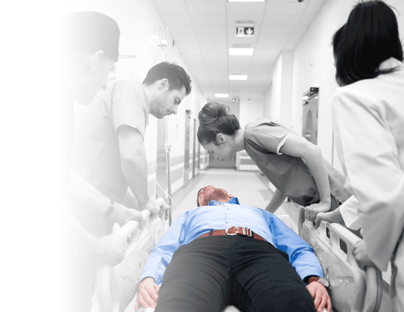 Medical emergency room visit with first responders